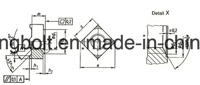 DIN928 Square Weld Nut S|8 Plain M6