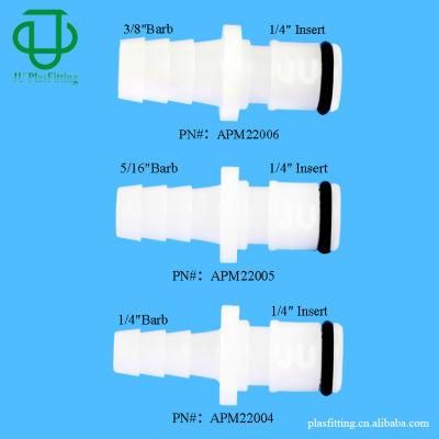 Medical 1/4&quot; 5/16&quot; 3/8&quot; Hose Barb Non-Valved Straight Plastic Quick Connect Disconnect Tube Connector Hose Couplings