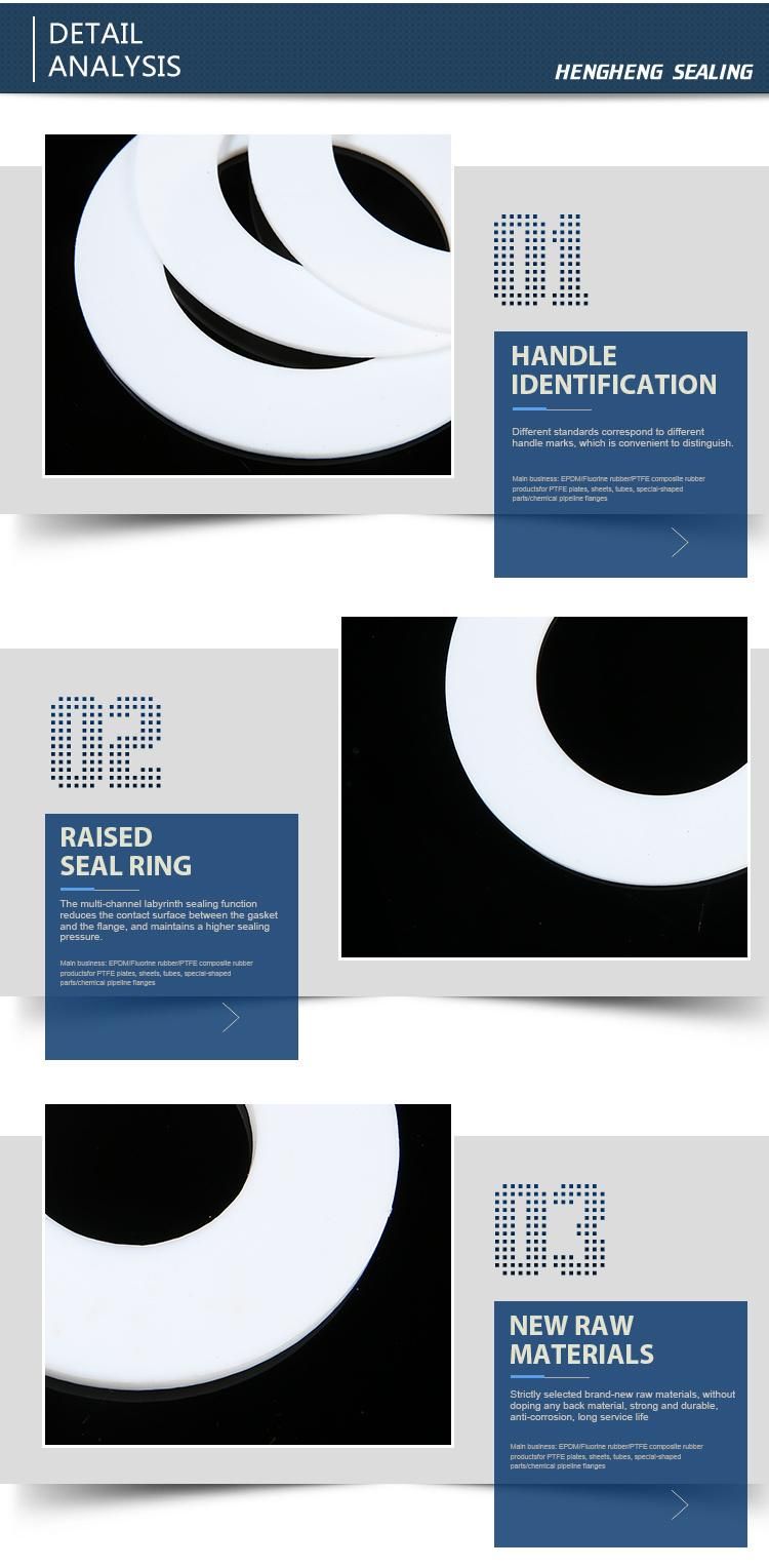 Corrosion and High Temperature Resistant PTFE Gasket 100% Pure Material