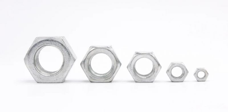 DIN934 Hex Nut Zinc Plated White Color 4.8 Grade/8.8 Grade