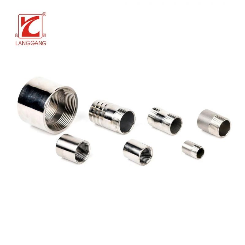 Stainless Steel Pipe Nipple Forged Pipe Fittings High Pressure Thread Connectors