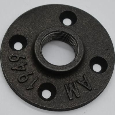 Black Malleable Cast Iron Pipe Fittings Floor Flange by Top Retro Industrial Pipe Flange