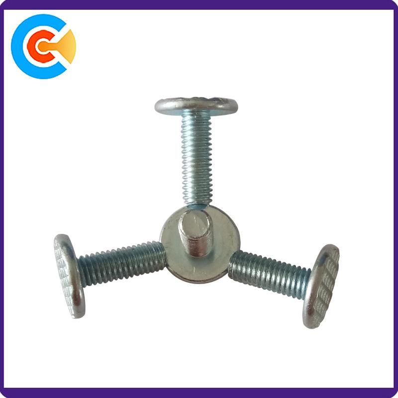 DIN/JIS/GB/Unc/Swb Carbon Steel Galvanized M5 Round Head Embossing Screw