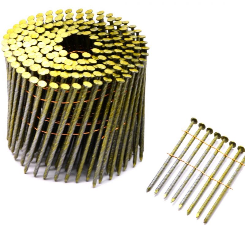 Smooth Ring Flat Galvanized Wire Coil Nails for Wood Pallet, 15 Degree Coating Coil Nails Chinese Supplier
