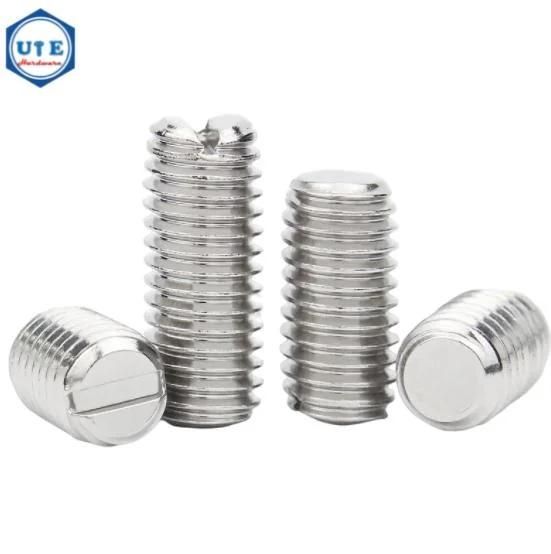 ISO 4766 Stainless Steel 304 316 Grub Screw DIN 551 Slotted Set Screw with Flat Point