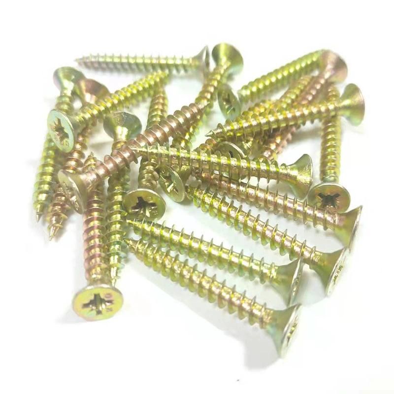Angola Zambia Colombia Market/Chipboard Screw MDF Screw Yellow Zinc Plating