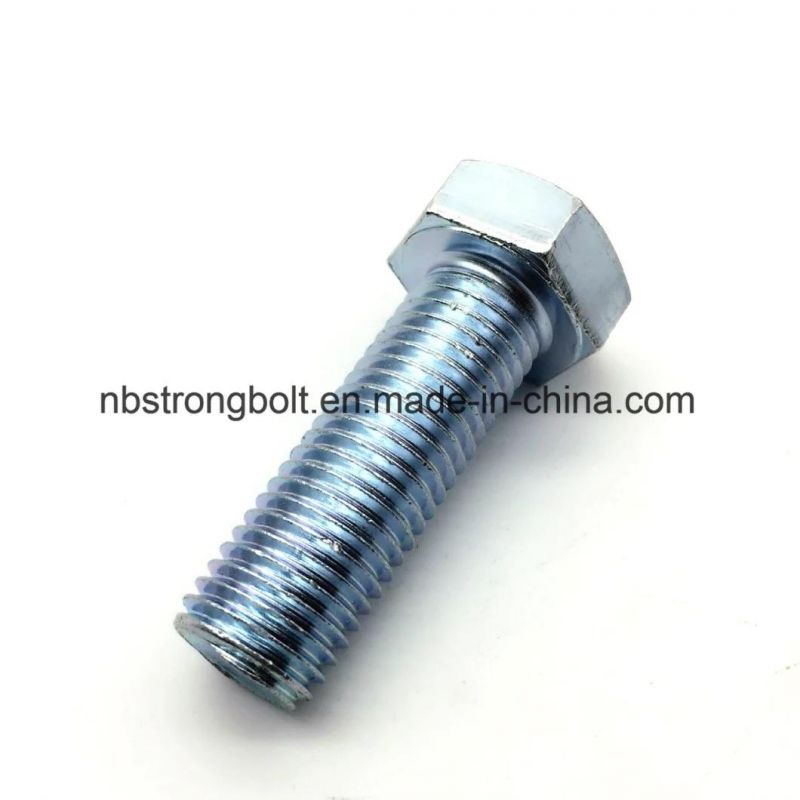DIN933 Screw Hex Bolt Cl. 4.8 with White Zinc Plated Cr3+ M20X60