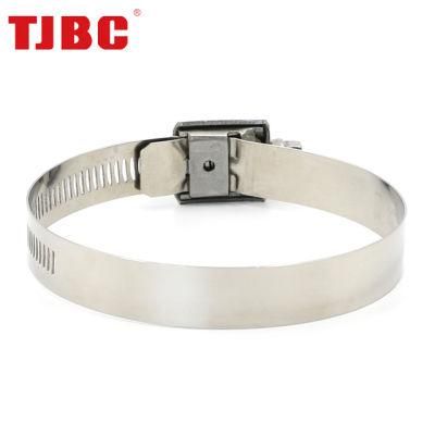 15.8mm Stainless Steel High Torque Worm-Drive Heavy Duty Hose Clamp for Automobile Exhaust. 95-118mm