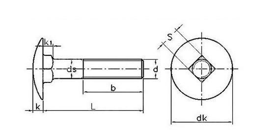 Round Head Square Neck Carriage Bolt DIN603 Stainless Steel Carriage Bolts of 304 316