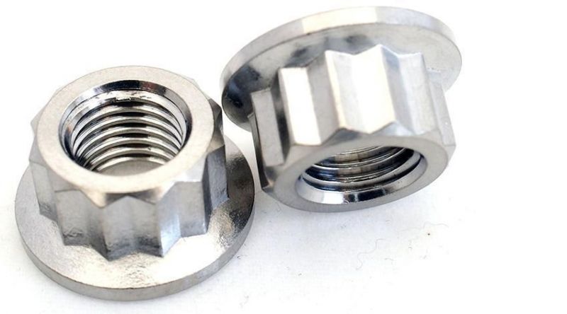 Polishing Black Oxide Stainless Steel/Black Carbon Steel 12 Angle Flange Nuts, 12 Point Flange Nut