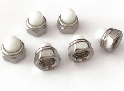 Non Metallic Insert Hexagon Cap Nut Nylon White Cap Nut M8-M10