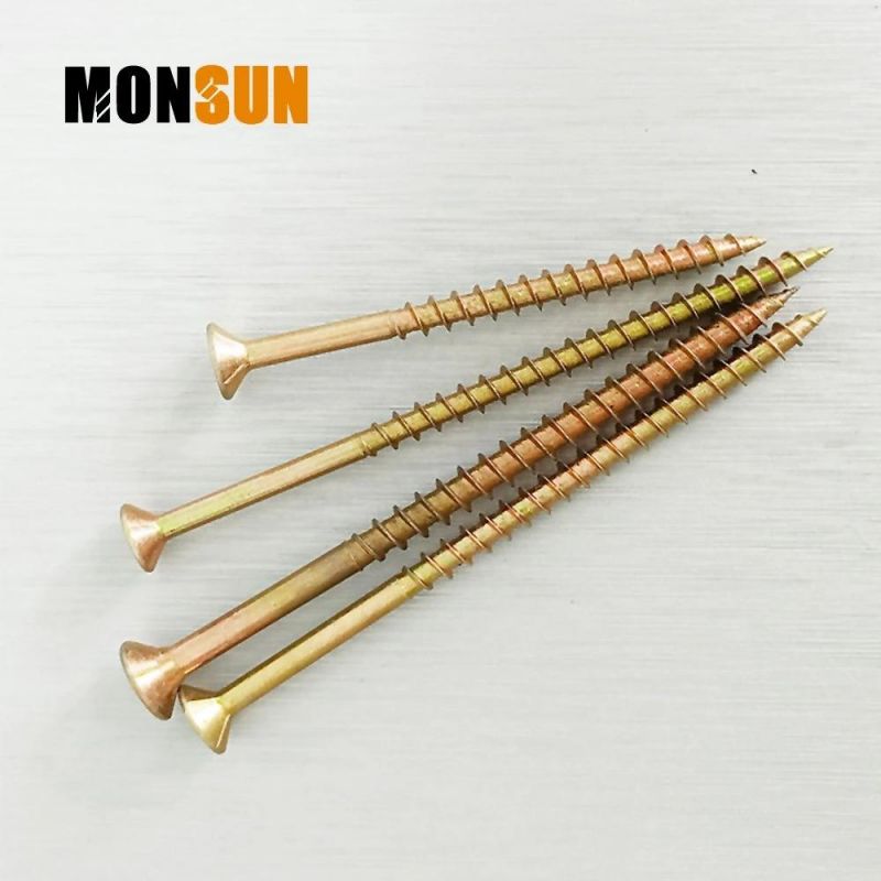 Partially Threaded Yellow Passivated Countersunk Head Cross Pozi Drive Chipboard Screws for Wood