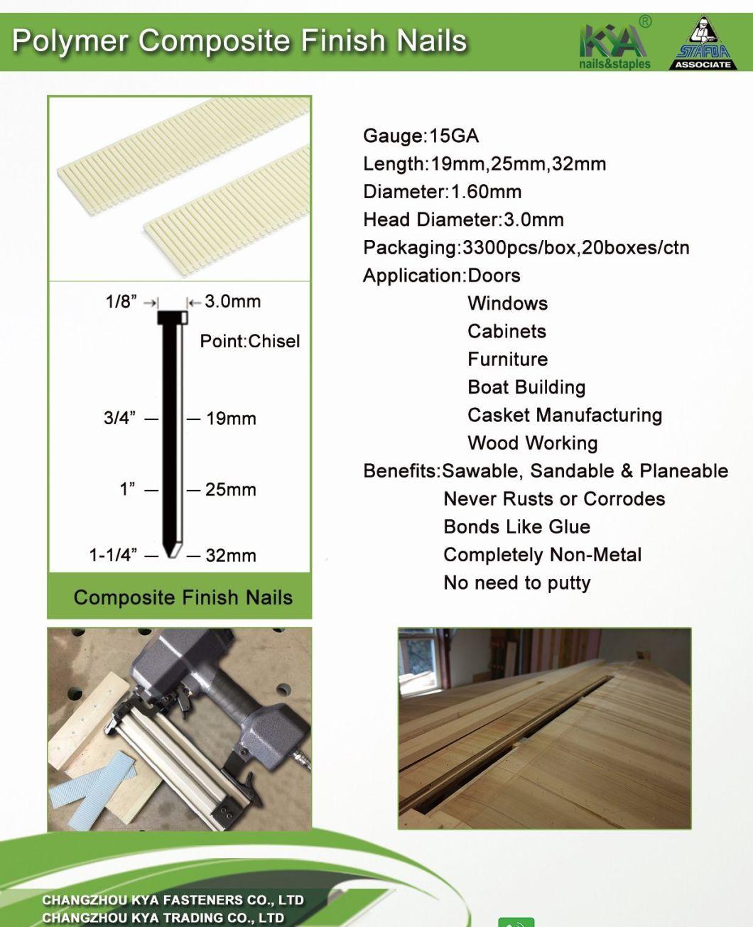 Plastic Composite T Brad Nails for Flooring, Decoration, Plastic Processing
