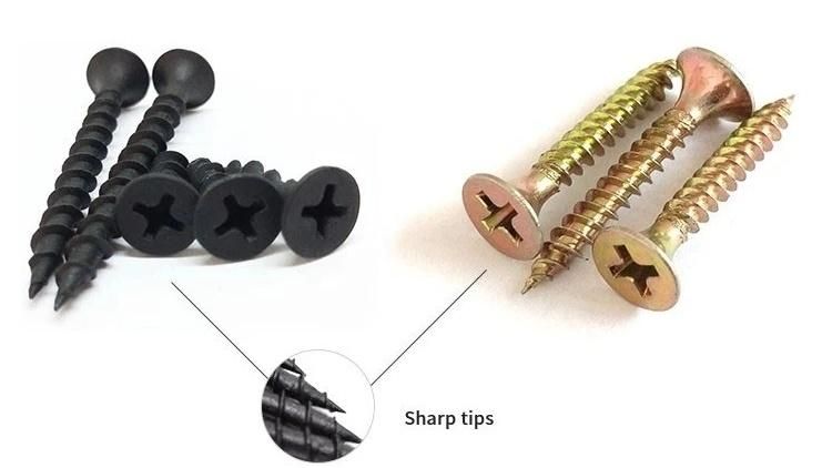6#*1inch /3.5*25mm C1022 Bugle Head Black/Grey Phosphated/Zinc Plated/Self Tapping Screw/Self Drilling Screw Fine/Coarse Thread Gypsum Screw/Drywall Screw