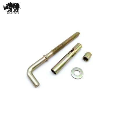 Meigesi Sleeve Anchor with L Hook Bolt Yellow Zinc Plated Anchor Fastener