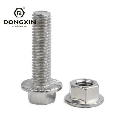Fastener Stainless Steel M4 M6 M8 M10 M12 DIN 6921 Grade 4.8.8.8 10.9 12.9 Hex Flange Bolt