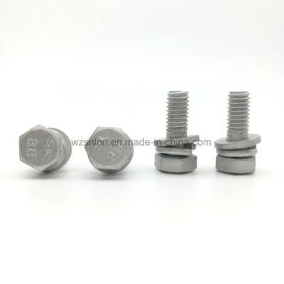 Hex Bolt with Single Coil Spring Lock Washer and Washer