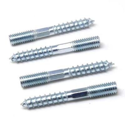 China Wholesale Furniture Fastener Wood Hardware Double Threaded Tapping Screw Wood Thread Hanger Bolts Screws