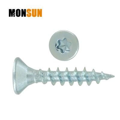 Blue White Zinc Torx Drive Csk Head Wood Thread Screw