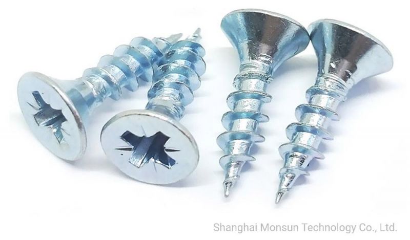 Flat Head Pozidriv Steel Bzp Twin Threaded Woodworking Screw