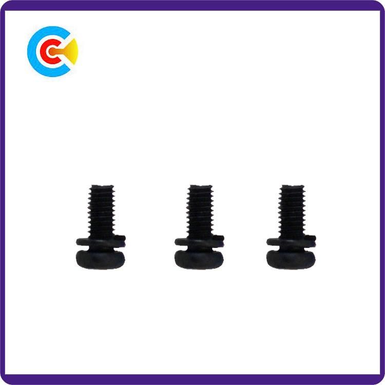 GB/DIN/JIS/ANSI Carbon-Steel/Stainless-Steel 4.8/8.8/10.9 Galvanized Cross Spring Washer Combination Screw