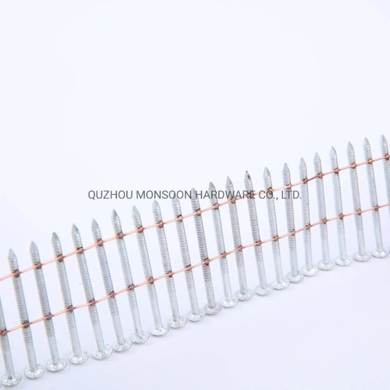 Plain Head Collated Coil Roofing Nails with Copper Wire