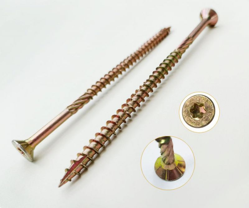 Saw Tri-Claw Thread Galvanised Yellow Chipboard Screw