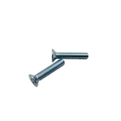 DIN965 pH Cross Recessed Countersunk Flat Head Screw White Zinc