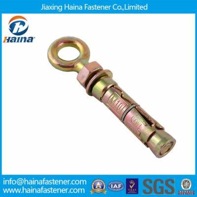 Zinc Plated Carbon Steel Expansion Eye Bolt Long Shank