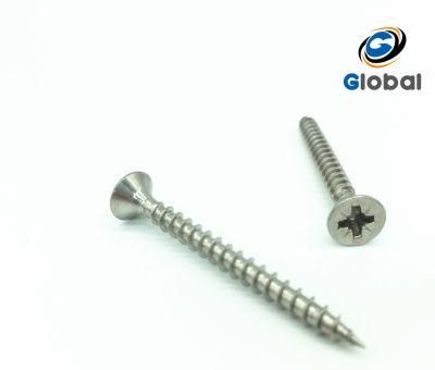304/316/410 Stainless Steel Chipboard Screw, Double Countersunk Head, Pozi, Drive