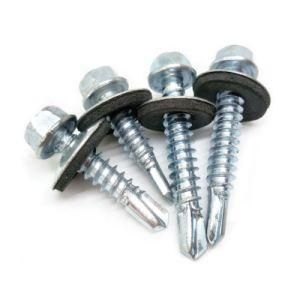 Hex Head Self Drilling Screw Zinc Plated with EPDM Washer