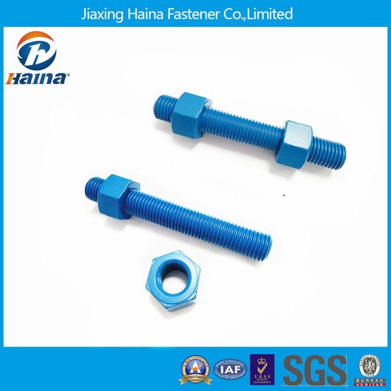 DIN933 Stainless Steel 304 B7 Stud Bolts with PTFE / Xylan Surface