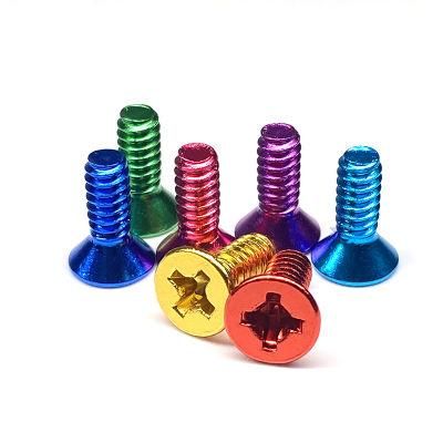 Aluminum Anodized Color Countersunk Flat Head Phillips Machine Cross Screw