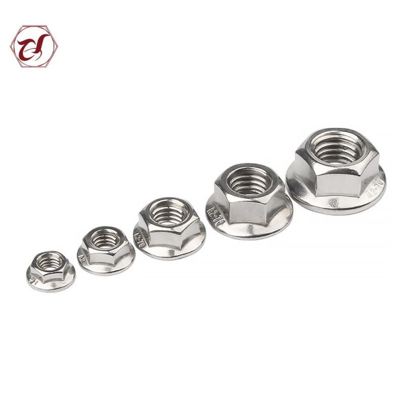 DIN6923 Head Hexagonal Stainless Steel Flange Serrated Nut