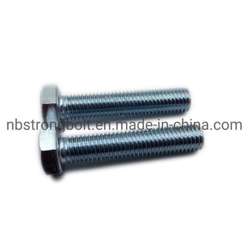DIN933 Hex Bolt Cl. 4.8 with White Zinc Plated Cr3+ M14X70