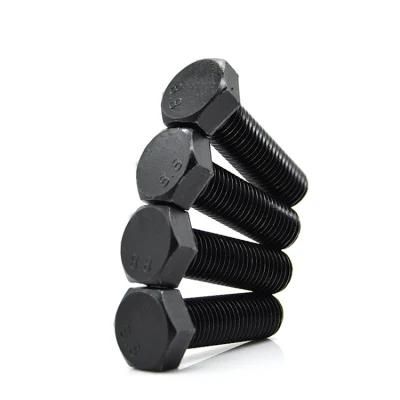 China Wholesale Fastener Hardware Grade 4.8 8.8 10.8 Black Hex Head Bolt DIN 6914