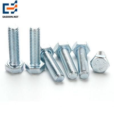 DIN933 Hex Structural Bolt High Strength 8.8 9.8 10.9 Hex Cap Bolt and Nut Made in China Fasteners Galvanized Hexagon Head Bolt