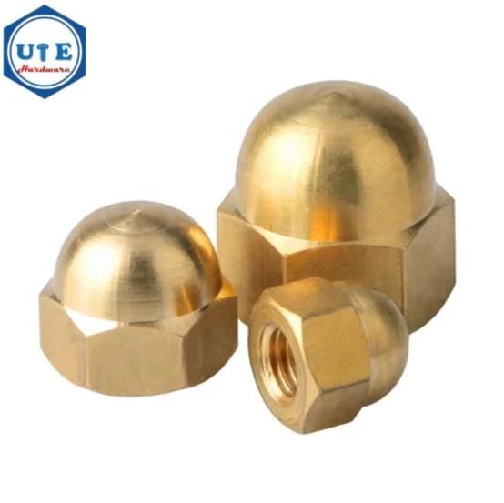 M3--M16 DIN1587 Brass Hexagon Domed Nuts Hex Dome Round Head Nut