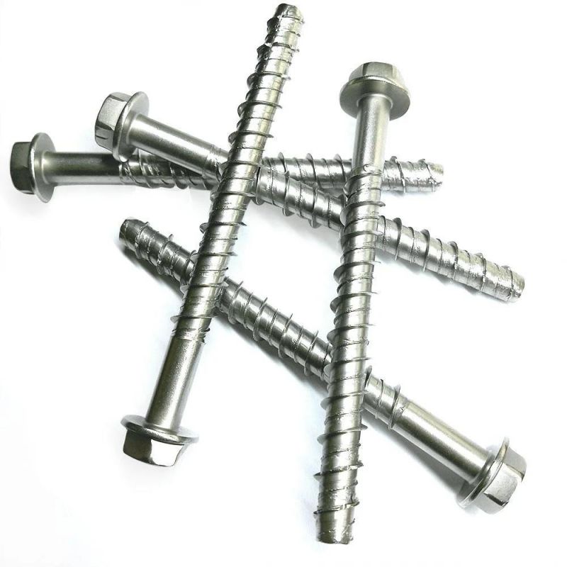 Hex Flange Head Concrete Bolt Yellow Zinc Plated Hex Flange Masonry Concrete Bolt Anchor Self Tapping Screw High Quality Carbon Steel