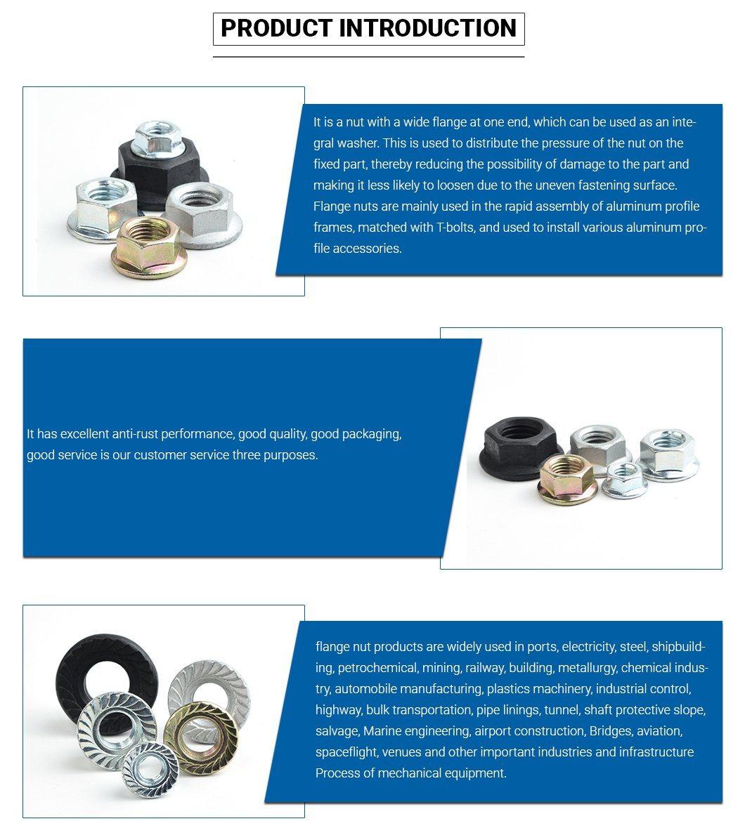 Head DIN6923 Carbon Steel Serrarated Hexagon Flange Nuts