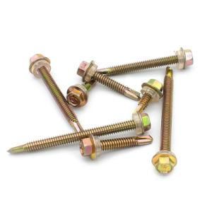 Chinese Factory Direct Hot Sale Carbon Steel Yellow Zinchex Flange Head Self Drilling Screws