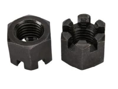 High Strength Blackened Slotted Nut Customized Special-Shaped Nut