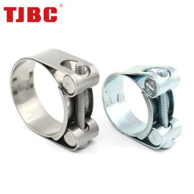 20mm Bandwidth Single Bolt Hose Clamp Heavy Duty Unitary 316ss Stainless Steel Clamp with Double Bands for for Heavy Trucks, 55-60mm