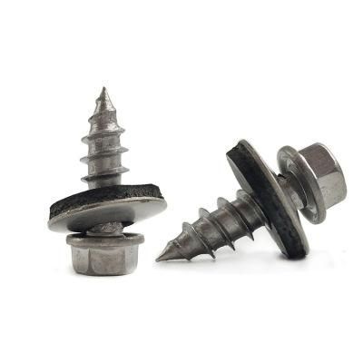 High Quality 1/2*8 Custom Metal Galvanized Tapping Screw Hex Flange Head Self Drilling Roofing Screw Self Tapping Screw with EPDM Washer