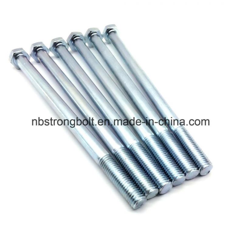 DIN931 Hex Bolt, Cl. 8.8 with White Zinc Plated