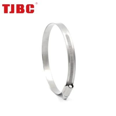 DIN3017 Adjustable Non-Perforated Germany Type Tube Clip, Worm Drive Iron Hose Clamp, 100-120mm