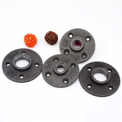 3/4inch Malleable Cast Iron Pipe Fittings Natural Black Floor Flange for Metal Pipe Wine Rack