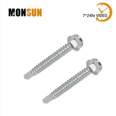 Bzp Carbon Steel Hex Flange Head Self Drilling Screws