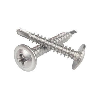 Stainless Steel 410 Truss Head Phillips Driver Sheet Metal Tek Screws, Wafer Head Phillips Recess Self Drilling Screws