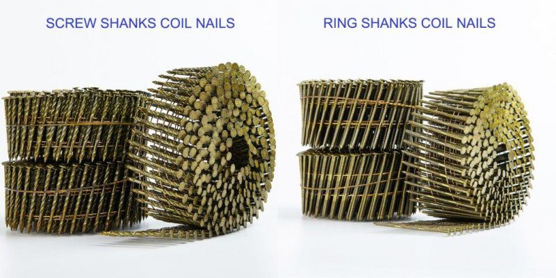 Blue Ring Shank Coil Nail for Hospital Furniture Making